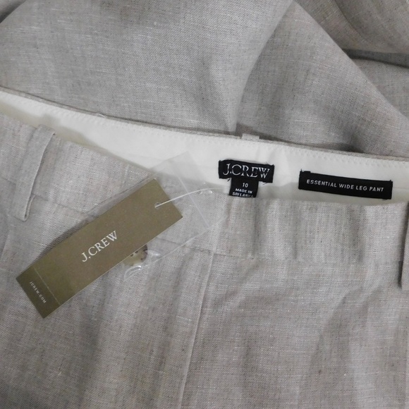 NWT!! J. CREW Wide Leg Essential Pants Flax Linen Pleated Preppy Summer Size 10 - Picture 12 of 16